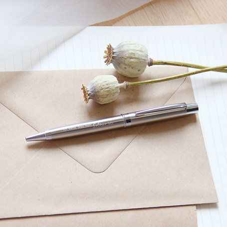 Kugelschreiber, silberfarbig, blaue Mine - "Ich weiss, dass mein Erlöser lebt."