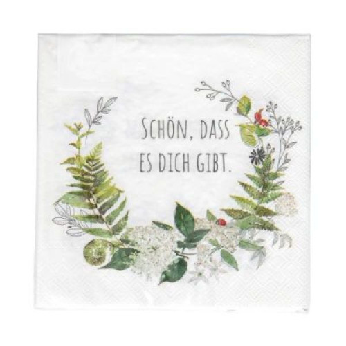 Schön, dass es dich gibt - Servietten Farn (20 Stück)