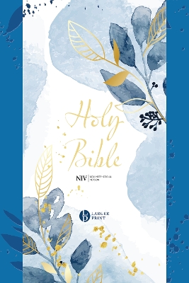Englisch, Bibel New International Version, Grossdruck, blauer Einband mit Blumen, Reissverschluss