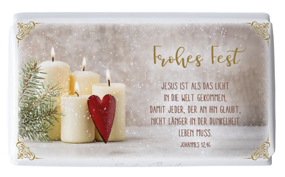 Schokolade Weihnachten Jesus ist das Licht - 4 Kerzen - Joh. 12,46
