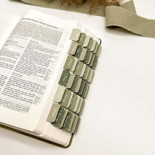 Bibel-Griffregister Cremefarben mit Goldveredelung
