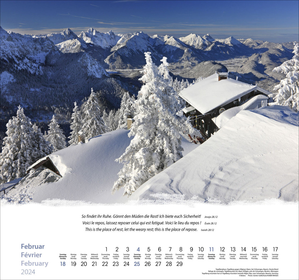 Berge dreisprachig: Deutsch, Französisch, Englisch - Wandkalender