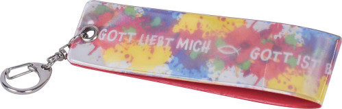 Gott liebt mich - Gott ist bei mir (Motiv Kleckse) - Schlüsselanhänger - reflektierend