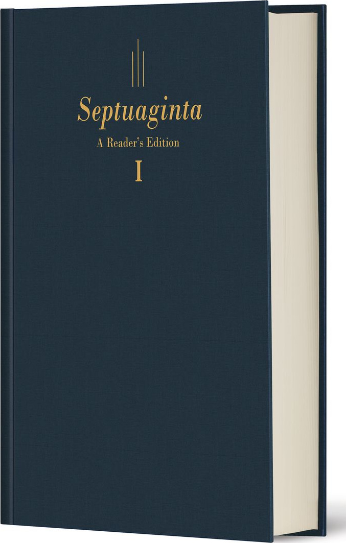 Englisch/Griechisch, Bibel Septuaginta, in zwei Bänder, kartonniert, Leinen, blau