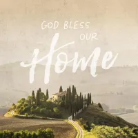 Metallschild God bless our home - 13 x 13 cm