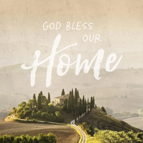 Metallschild God bless our home - 13 x 13 cm
