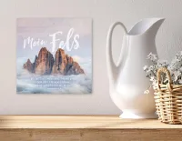 Metallschild Mein Fels - Psalm 62,8 - 13 x 13 cm