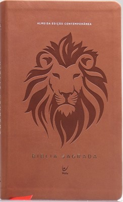 Portugiesisch, Bibel Biblia Sagrada AEC com letra gigante - Kunstleder braun, Estra Grossdruck