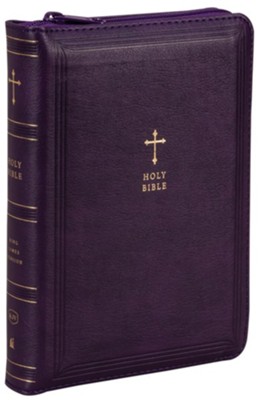Englisch, Bibel King James Version, kompakt, Kunstleder, violett, Reissverschluss