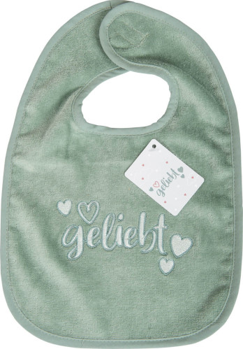 Geliebt - Baby-Lätzchen (salbei) - Frottee-Velours aus 100% Baumwolle