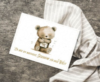 Postkarten Bär mit Geschenk