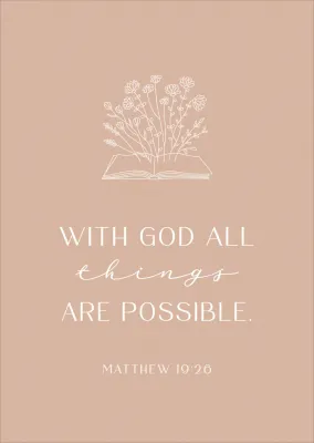 Postkarten with God - Matthew 19:26