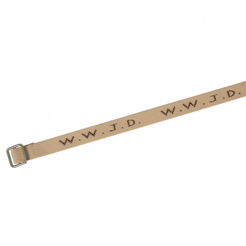 Armband "WWJD"beige, gewebt - mit Metallverschluss