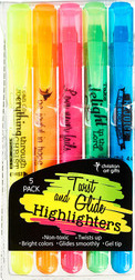 Twist and Glide Gel Highlighter - Textmarker 5er Set