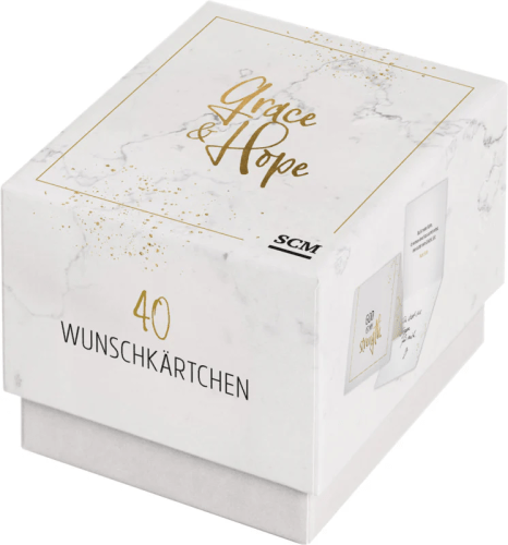 Grace & Hope - 40 Wunschkärtchen - 40 Doppelkärtchen in Geschenkbox