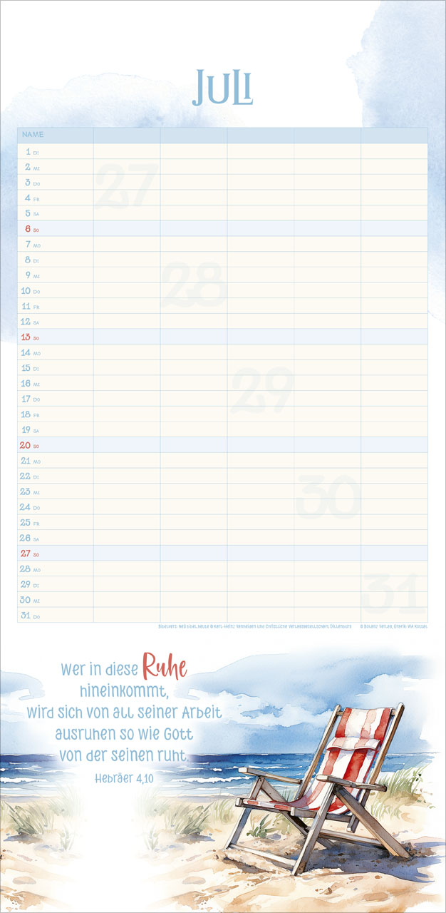 Kalender Familienplaner - für uns