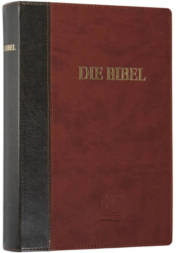 Bibel Schlachter 2000, Grossdruck, Duotone Grau-braun, Fadenheftung