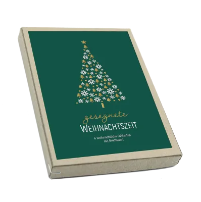 Gesegnete Weihnachtszeit - Kartenbox (6 Faltkarten in Box) - Box mit 6 Faltkarten und Umschlägen