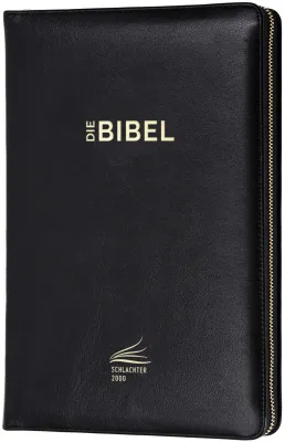 Bibel Schlachter 2000, Vollrindleder, Goldschnitt Mit Reissverschluss