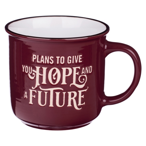 Tasse 'Plans to Give You Hope and a Future' - Burgundrot - 335ml