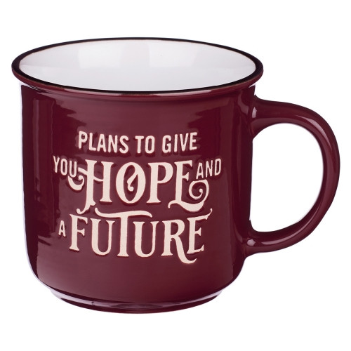 Tasse 'Plans to Give You Hope and a Future' - Burgundrot - 335ml