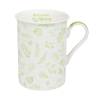 Tasse - Danket dem Herrn - weiss, grün, 300ml