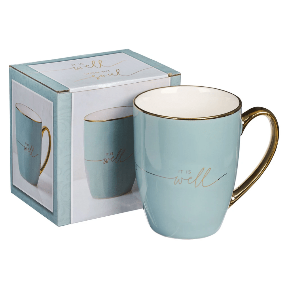 Tasse - It is well with my soul - blau, 355ml