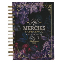 Notizbuch - His Mercies / Seine Barmherzigkeit / Kla 3:22-23 - mit Spiralbindung, violett,...