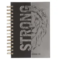 Notizbuch - Strong and courageous / Stark und mutig / Jos 1:9 - mit Spiralbindung, schwarz, grau,...
