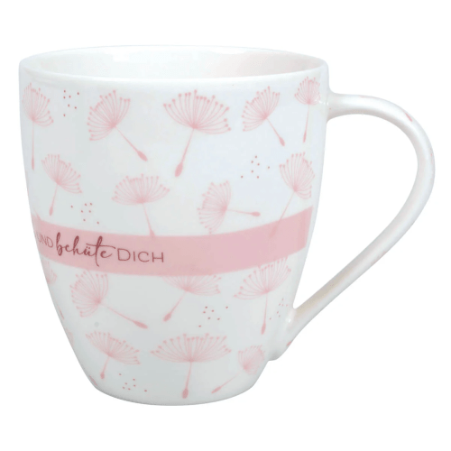 Tasse - Der Herr segne Dich und behüte Dich - weiss, rosa, 400ml