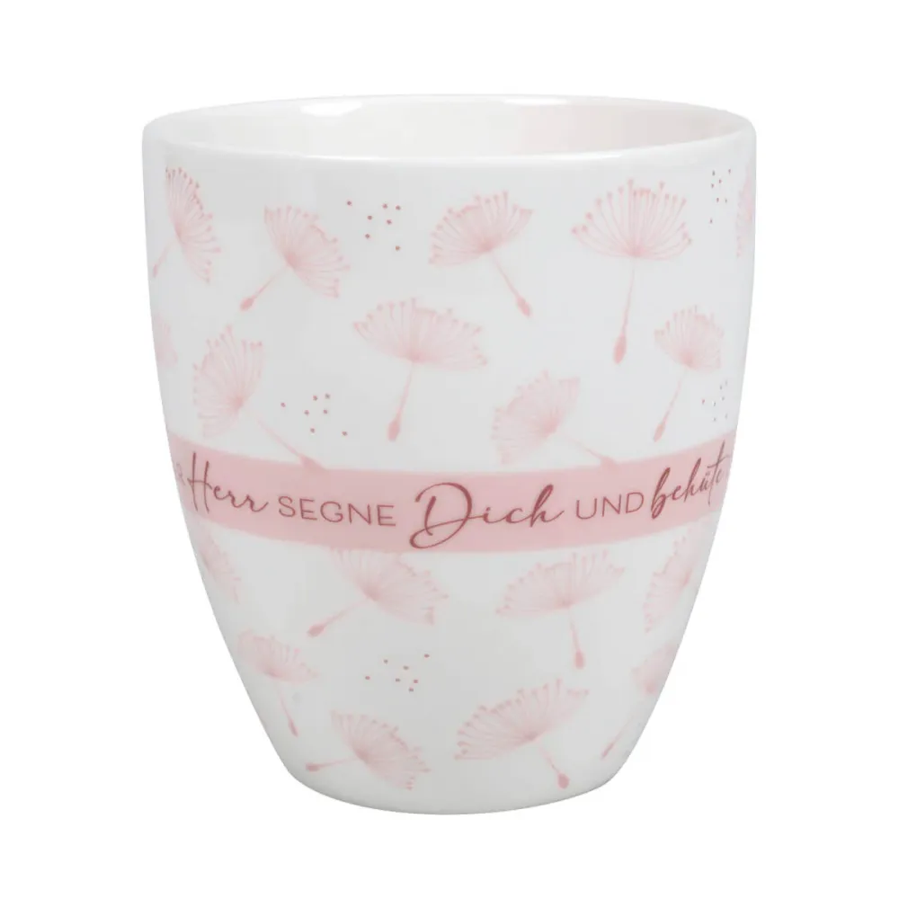 Tasse - Der Herr segne Dich und behüte Dich - weiss, rosa, 400ml