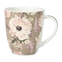 Tasse - Jeder neue Tag ein Geschenk von Gott - beige, Blumen, 350ml