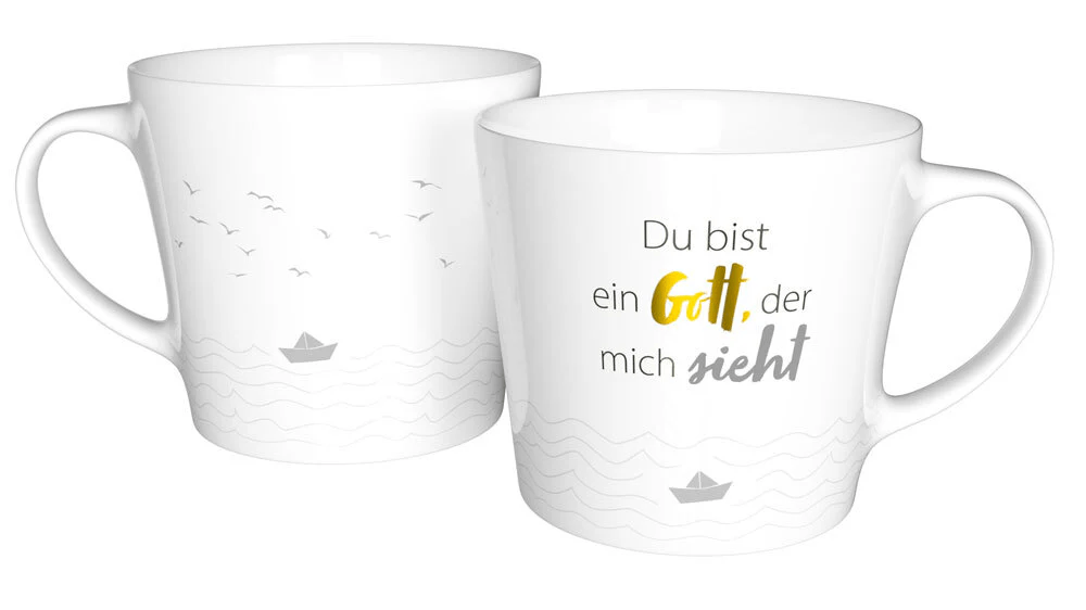 Tasse - Du bist der Gott, der mich sieht - weiss, 380ml