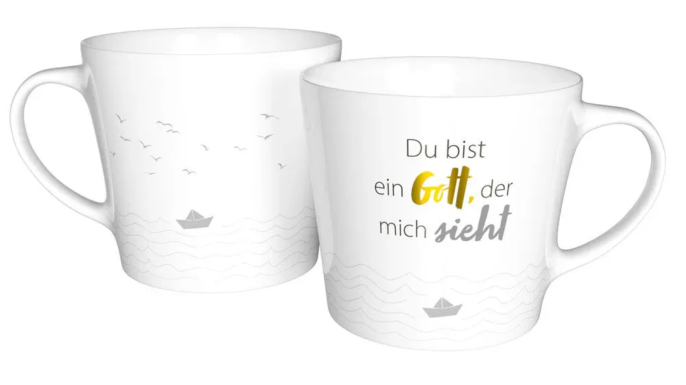 Tasse - Du bist der Gott, der mich sieht - weiss, 380ml