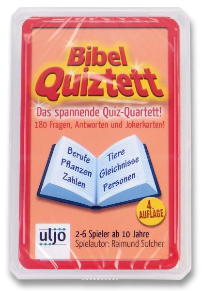 Bibel-Quiztett mit 180 Fragen und Antworten - Das spannende Quiz-Quartett für 2-6 Spieler