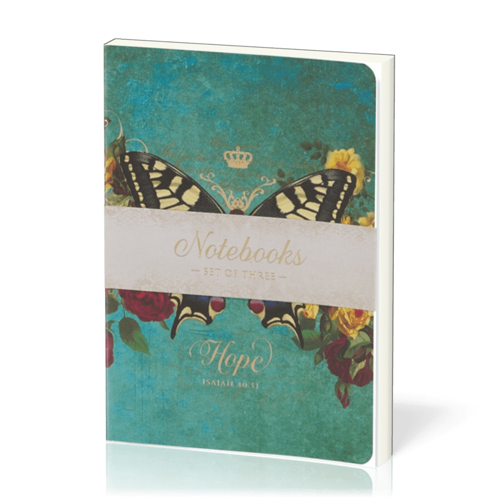 Hope Grace and Be Still Secret Garden Butterfly Notebook Set - 3-er Set