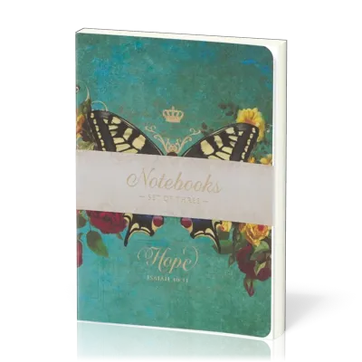 Hope Grace and Be Still Secret Garden Butterfly Notebook Set - 3-er Set