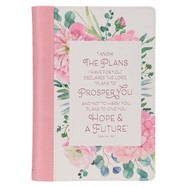 The Plans Pink Bouquet Faux Leather Classic Journal with Zippered