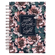 Pink Floral Large Wirebound Journal