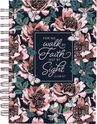 Pink Floral Large Wirebound Journal