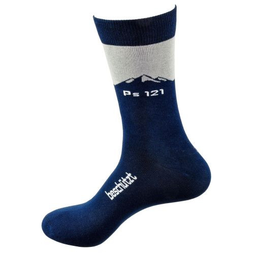 Beschützt - Ps 121 (Socken dunkelblau Größe 42-46)