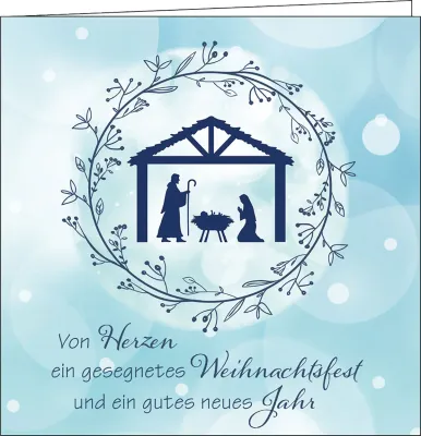 Kleinkarte von Herzen ein gesegnetes Weihnachtsfest und ein gutes neues Jahr
