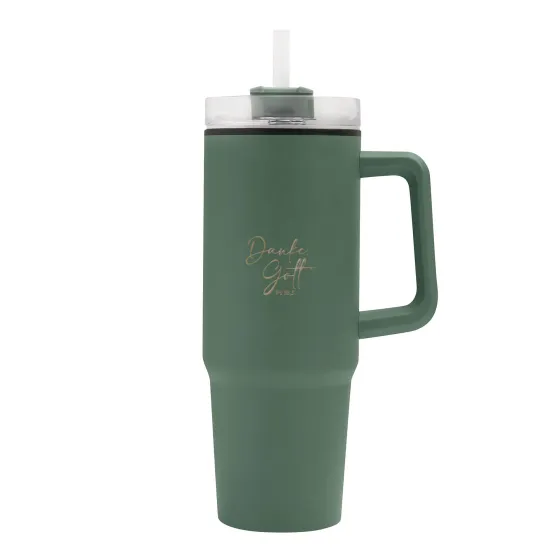 Danke, Gott - Thermobecher (Edelstahl grün)