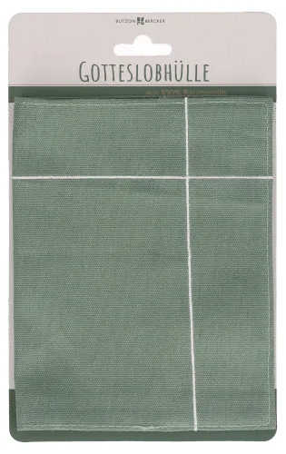 Buchhülle petrol - Mit aufgesticktem Kreuzmotiv