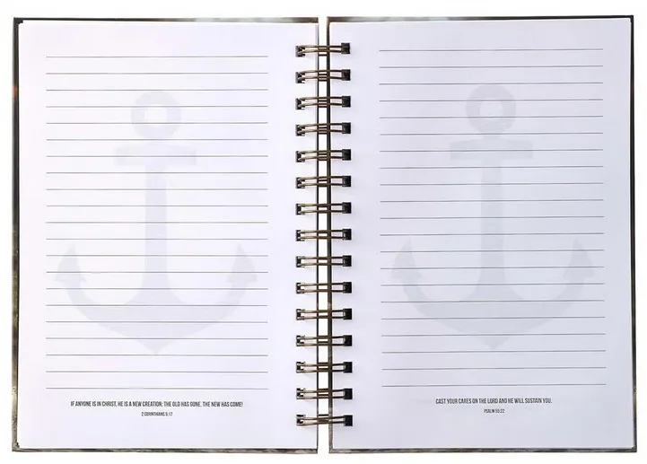 Notizbuch - Anchor for the soul / Anker für die Seele / Hebr 6:19 - mit Spiralbindung, Meeresmotif