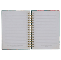 Notizbuch - All things / Alle Dinge / Mt 19:26 - mit Spiralbindung, blaugrün, Blumenmotif