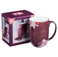 Tasse - Erstaunliche Gnade - burgund, Blumenmotif, 444ml