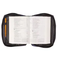 Bibelhülle Ichtus S - violett, mit Reissverschluss, Seitentasche und Tragehenkel