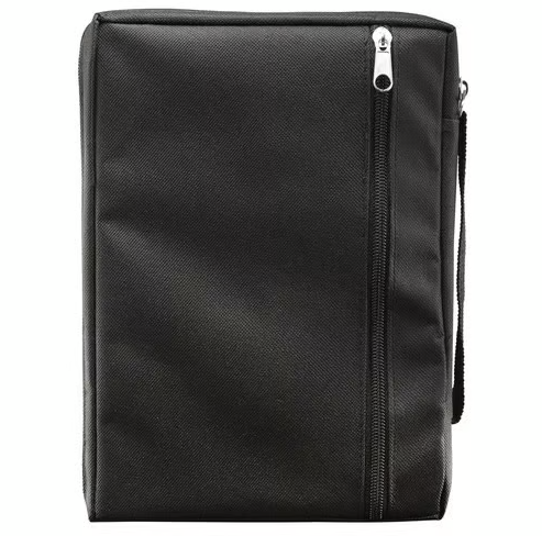 Bibelhülle Ichtus XS - schwarz, mit Reissverschluss, Seitentasche und Tragehenkel