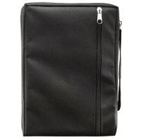 Bibelhülle Ichtus XS - schwarz, mit Reissverschluss, Seitentasche und Tragehenkel